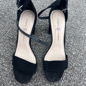 Chinese Laundry Black Block Heel